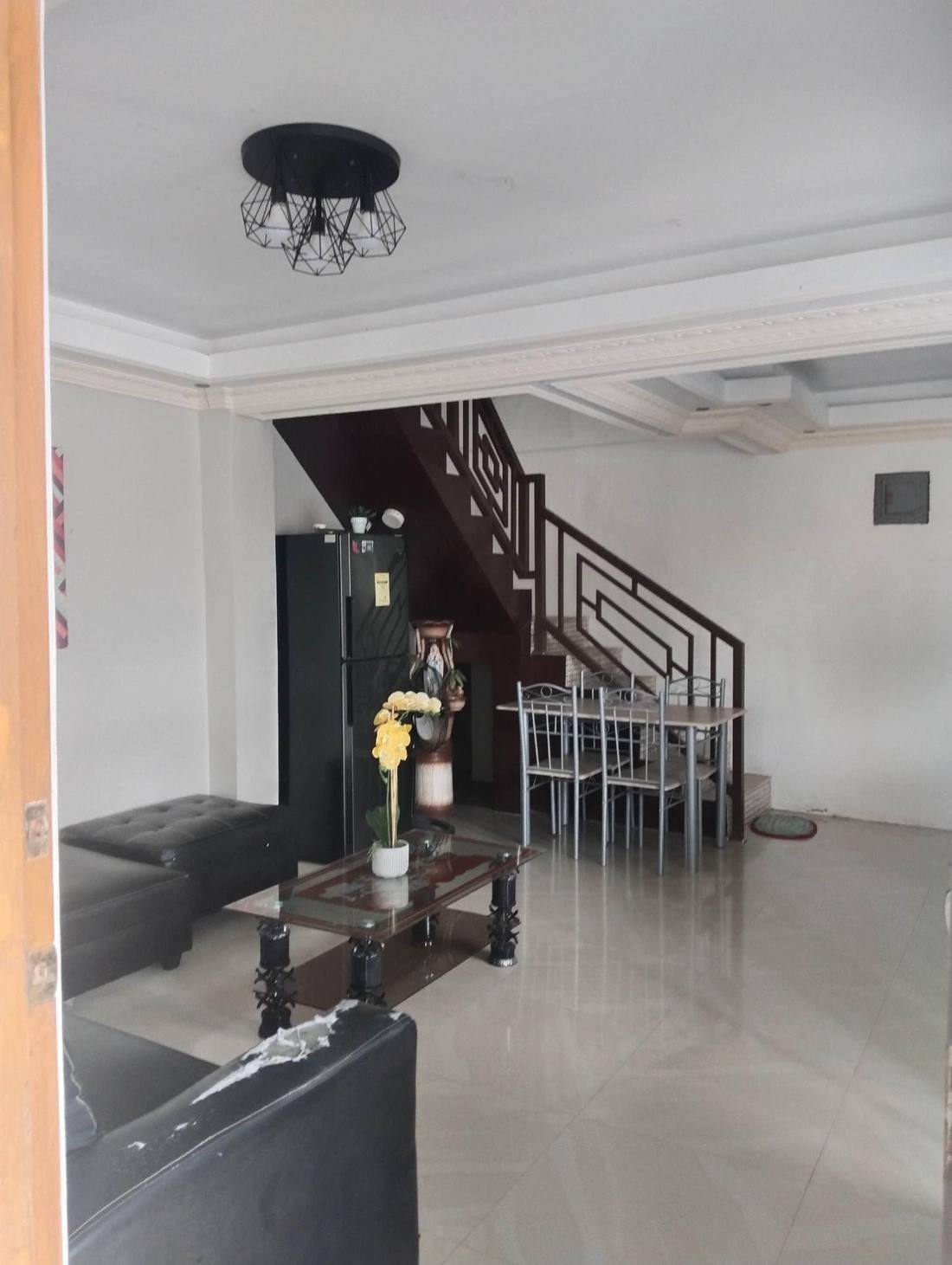Living area and staircase inside the house